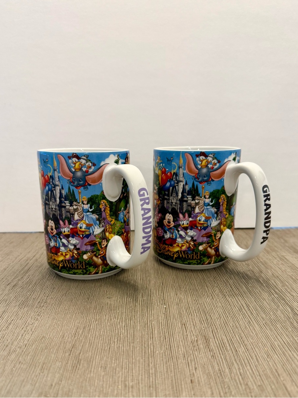 Disney Parks Grandma Grandpa Coffee Mug Set Walt Disney World Characters - Picture 2 of 7